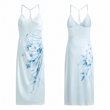 Sky Blue and White Basketball Jersey Dress for Women