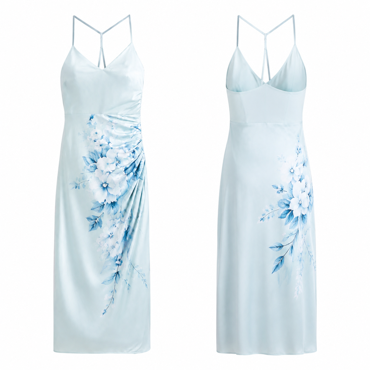 Sky Blue and White Basketball Jersey Dress for Women