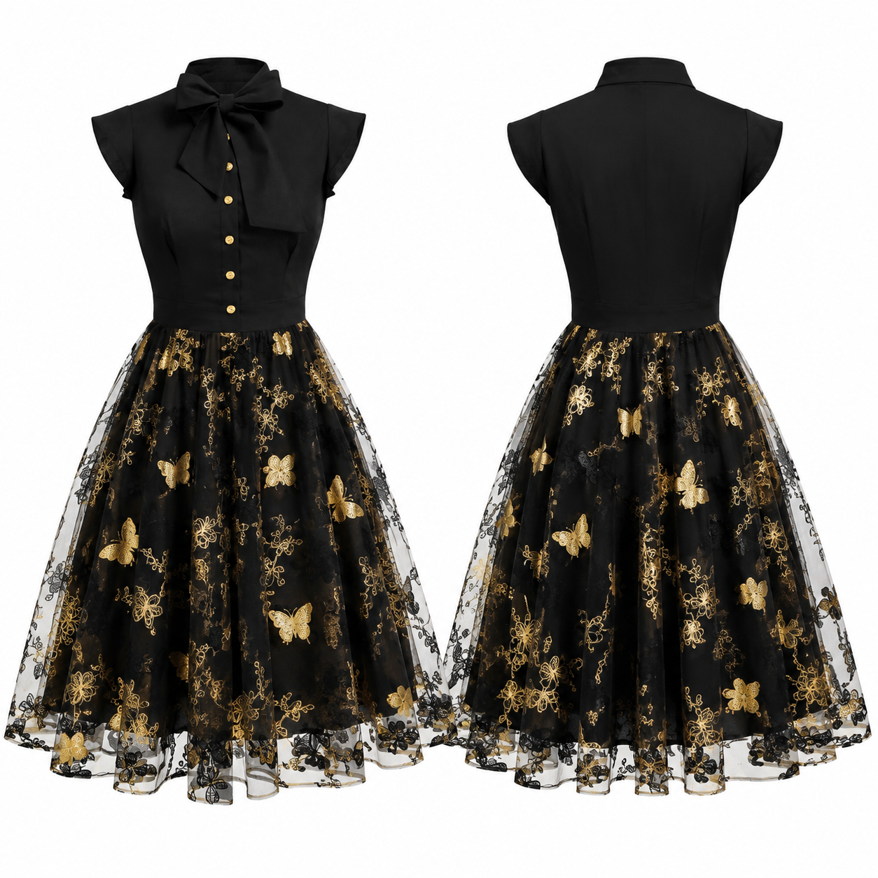 Black and Gold Basketball Jersey Dress for Women