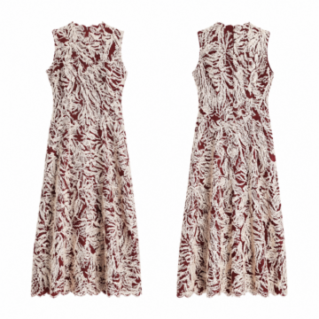 Women's Burgundy and White Sleeveless Tennis Dress with Racerback