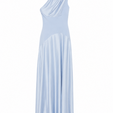 Light Blue One-Shoulder Asymmetrical Maxi Dress
