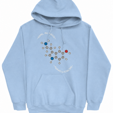 Light Blue Pullover Hoodie with Graphic Print
