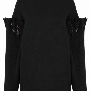 Black Cut-Out Long Sleeve Sweater
