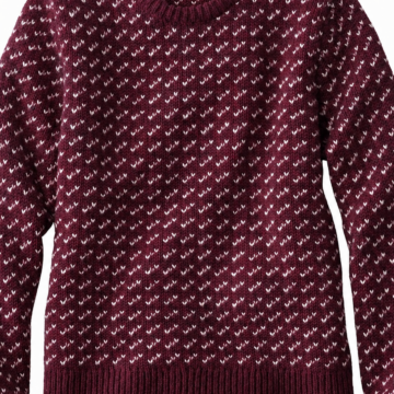 Burgundy Chevron Pattern Crewneck Sweater